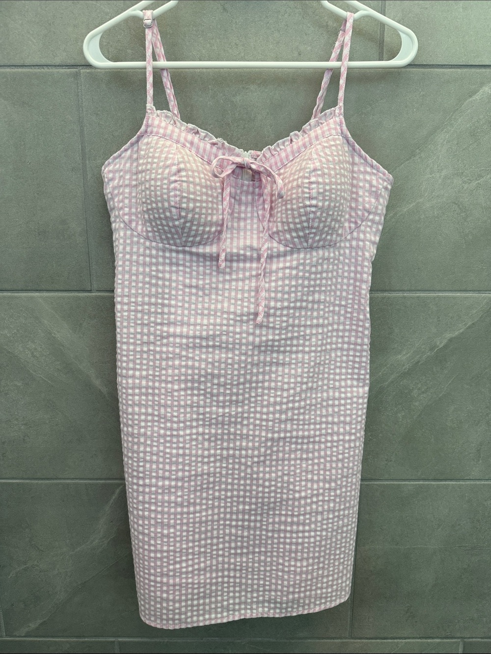 No Boundaries Pink Gingham Midi Dress